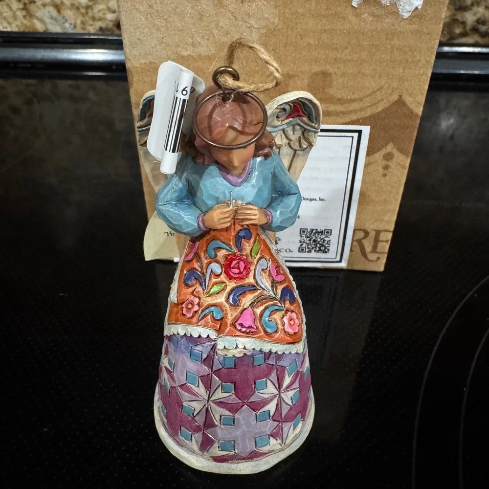 Jim Shore Heartwood Creek Sewing Angel Hanging Ornament 4047805 Enesco 2015 Box